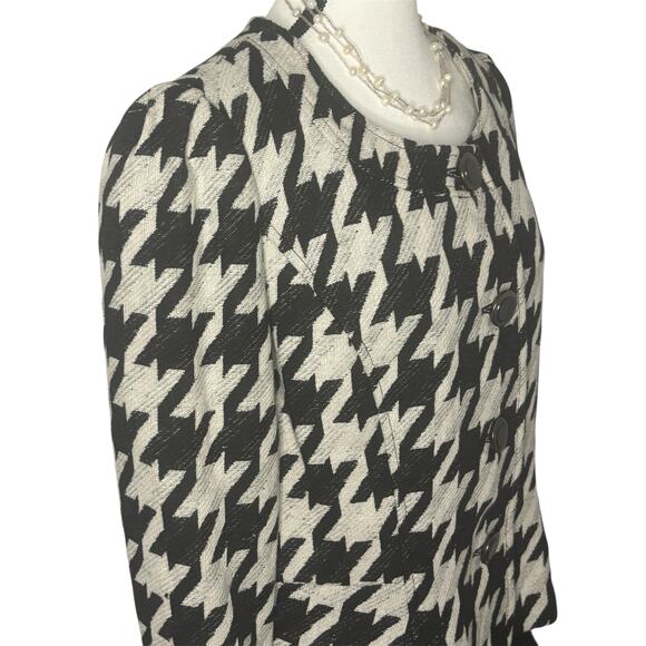 Kasper Houndstooth Blazer Womens Size 12 Black White Textured Career Jacket NWT - Picture 6 of 10